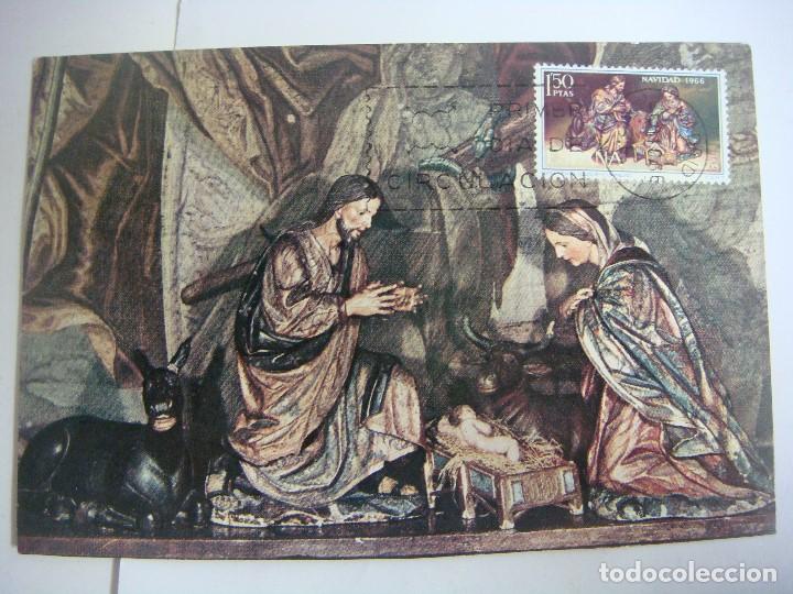 Sellos: TARJETA POSTAL NAVIDAD 1966 MATASELLO 5-DIC-1966 - Foto 1