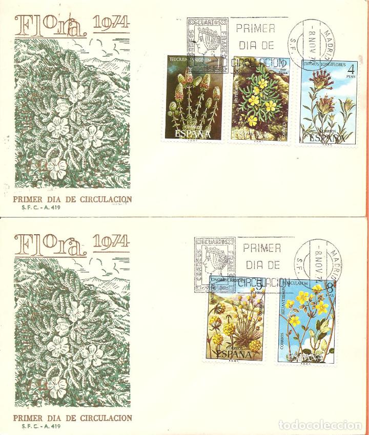 Sellos: SPD -FDC ESPA&Ntilde;A, 1974, FLORA, ED. 2220/4 - Foto 1