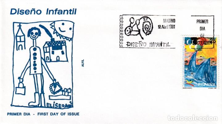 Sellos: OLIMPIADAS DEL 92 DIBUJO DISE&Ntilde;O INFANTIL 1991 (EDIFIL 3107) EN SPD DE ALFIL MATASELLOS MADRID. RARO.
