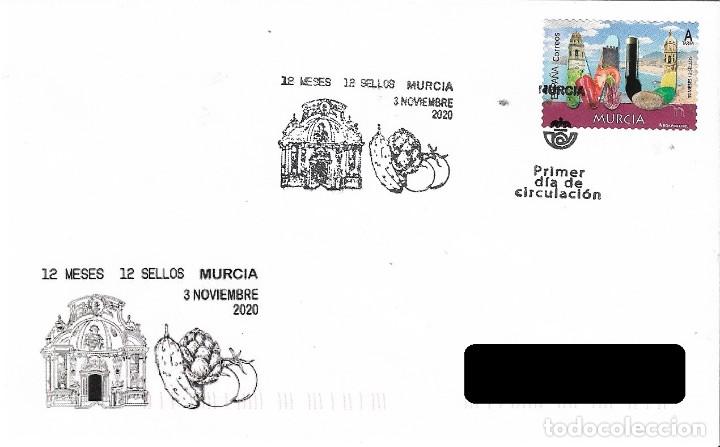 Sellos: ESPA&Ntilde;A. SOBRE PRIMER DIA. MURCIA. 2020 - Foto 1