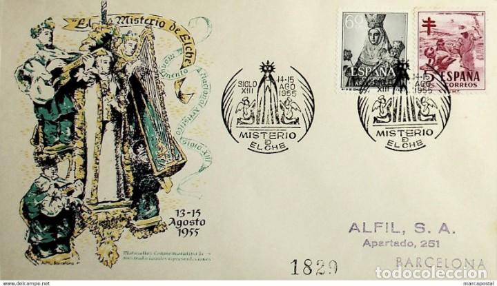 Sellos: 1955 Espa&ntilde;a. Matasello. Misterio de Elche - Foto 1