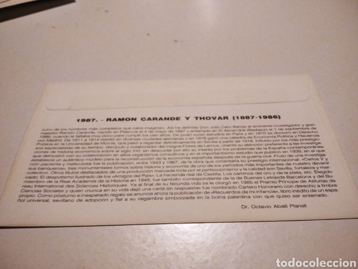 Sellos: Sobre primer d&iacute;a Ram&oacute;n Carande y thovar - Foto 2