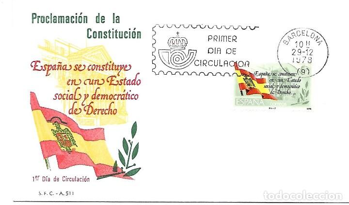 Sellos: PROCLAMACION DE LA CONSTITUCION. SPD. BARCELONA 1978 - Foto 1