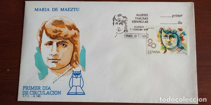 Sellos: sobre 1&ordm; dia . Mar&iacute;a de Maeztu - Foto 1