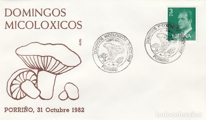 Sellos: MATASELLOS DE SETAS --DOMINGOS MICOLOXICOS - PORRI&Ntilde;O (PONTEVEDRA) - 1982