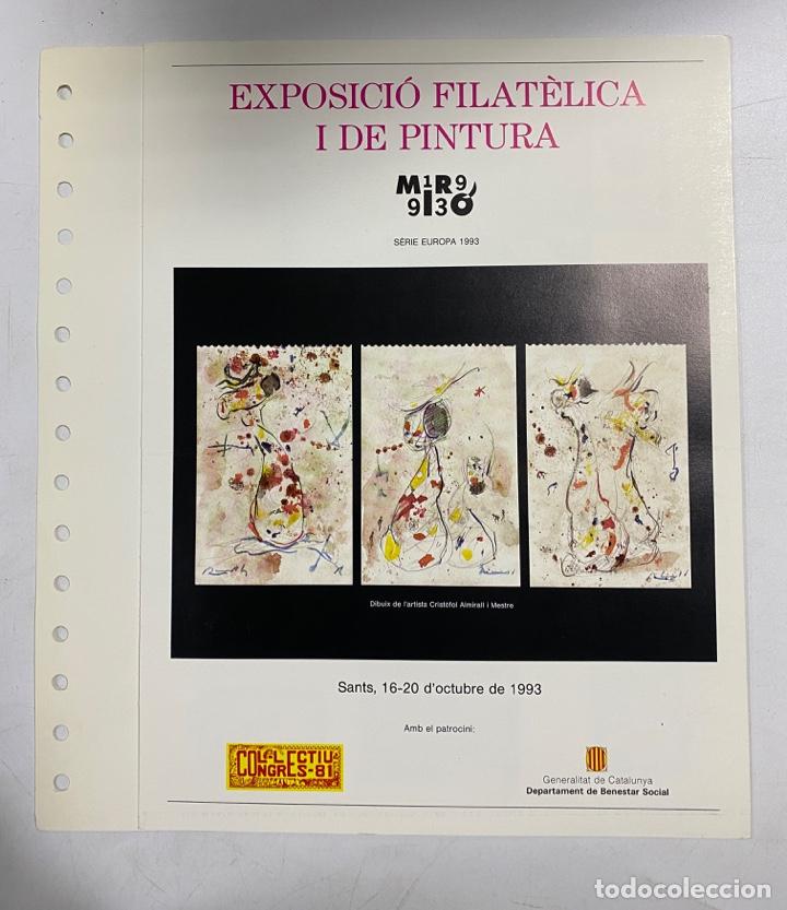 Francobolli: EXPOSICION DE FILATELIA I DE PINTURA. MIR&Oacute;, ARTISTA UNIVERSAL. 1994. TRIPTICO FILATELICO N&ordm; 1.