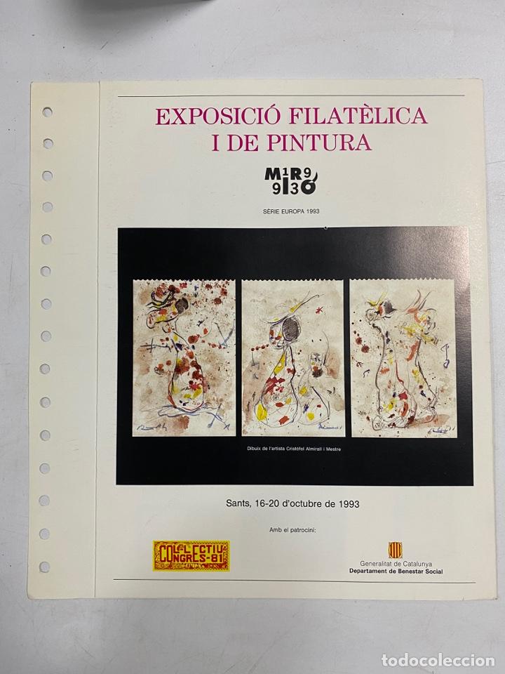 Francobolli: EXPOSICION DE FILATELIA I DE PINTURA. MIR&Oacute;, ARTISTA UNIVERSAL. 1994. TRIPTICO FILATELICO N&ordm; 1.