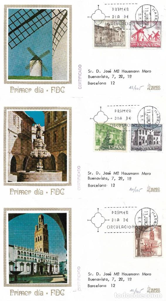 Sellos: RARO VARIEDAD TURISMO SERIE TURISTICA 1973 (EDIFIL 2129/33) EN TRES SOBRES PRIMER DIA CIRCULADOS MF