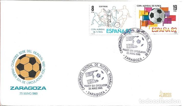 Sellos: FUTBOL 1980 CAMPEONATO MUNDIAL ESPA&Ntilde;A-82 (EDIFIL 2570/71) SPD MUNDO FILATELICO MATASELLOS ZARAGOZA