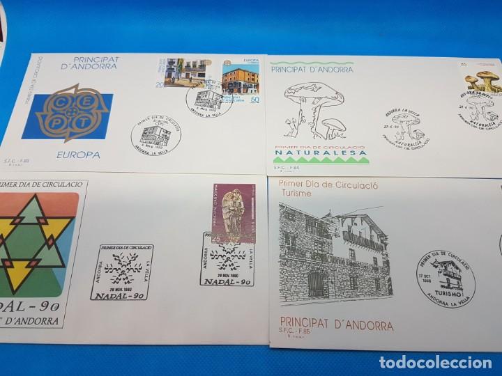Sellos: Andorra 8 sobres primer dia 1990 A401 - Foto 2