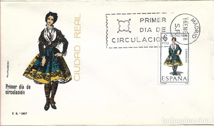 Timbres: TRAJE DE CIUDAD REAL TRAJES TIPICOS ESPA&Ntilde;OLES 1968 (EDIFIL 1839) EN SOBRE PRIMER DIA SIN CIRCULAR EG
