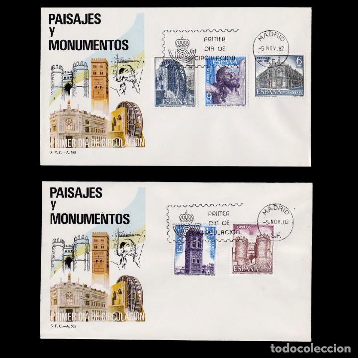 Stamps: 1&ordm; D&iacute;a Circulaci&oacute;n.1982 Paisajes Monumentos.Edifil 2676-2680