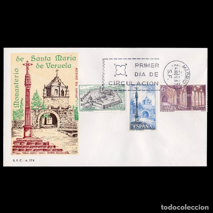 Briefmarken: 1&ordm; D&iacute;a Circulaci&oacute;n.1967 Monasterio Veruela.Edifil 1834-1836