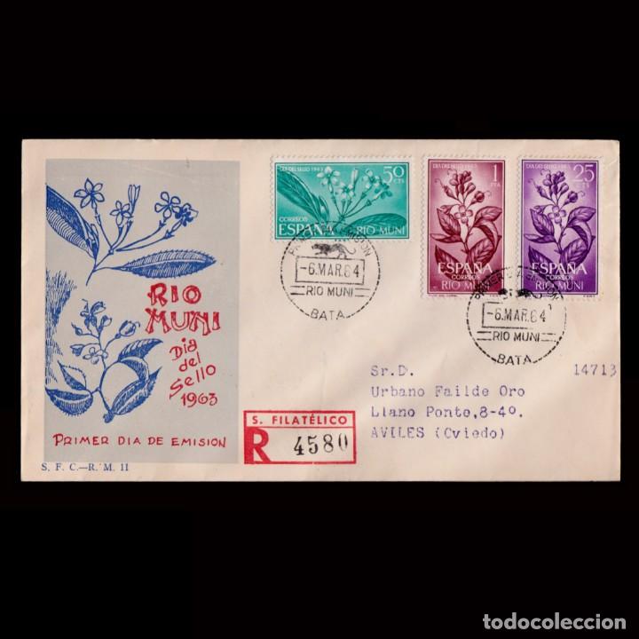 Briefmarken: Rio Muni.1964.1&ordm; D&iacute;a Circulaci&oacute;n.D&iacute;a Sello.Edifil 42-44