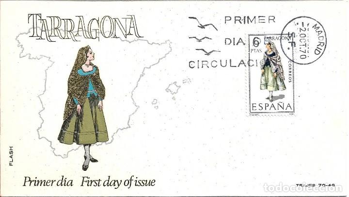 Briefmarken: TRAJE DE TARRAGONA TRAJES TIPICOS ESPA&Ntilde;OLES 1970 (EDIFIL 1958) EN SOBRE PRIMER DIA DE FLASH.