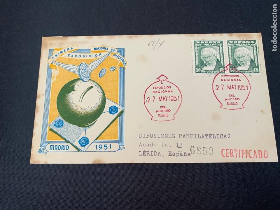 Sellos: SOBRE PRIMER DIA DE CIRCULACION 1951 - Foto 1