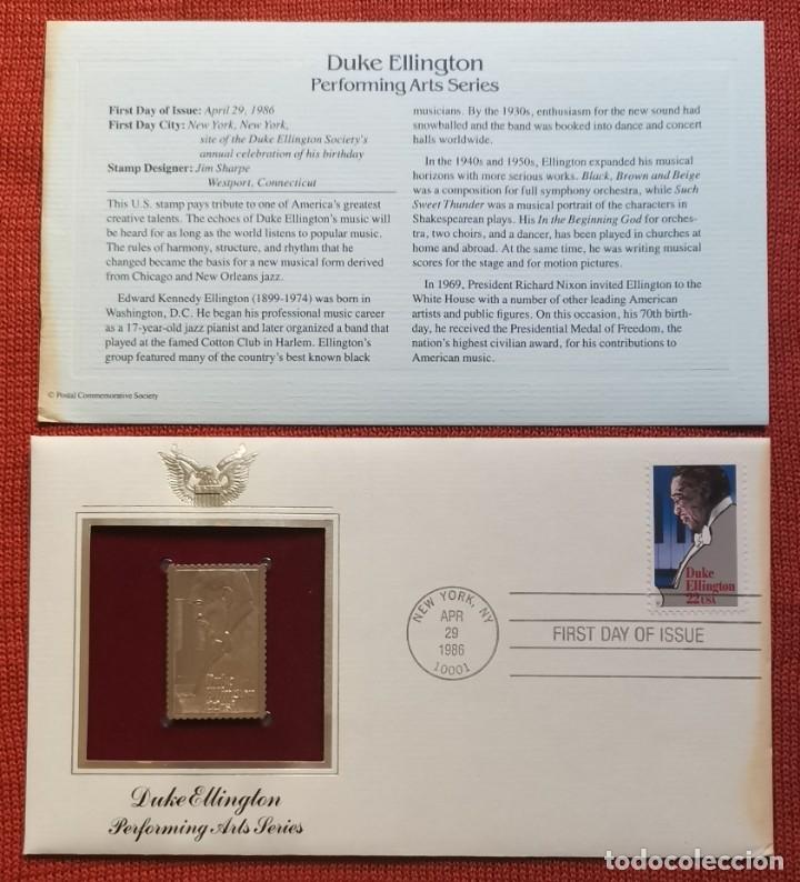 Sellos: Sobre de primer d&iacute;a Duke Ellington - Foto 1