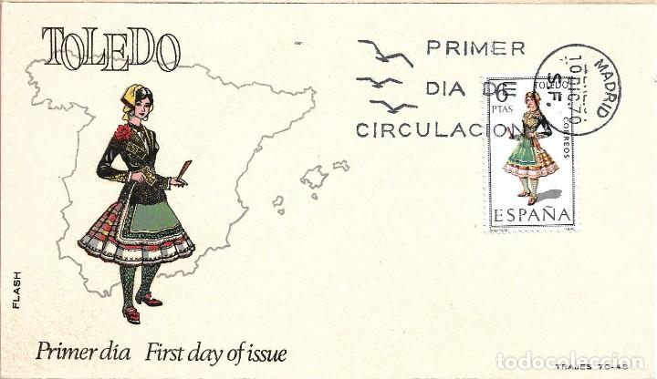 Briefmarken: TRAJE DE TOLEDO TRAJES TIPICOS ESPA&Ntilde;OLES 1970 (EDIFIL 1960) EN SOBRE PRIMER DIA DE FLASH