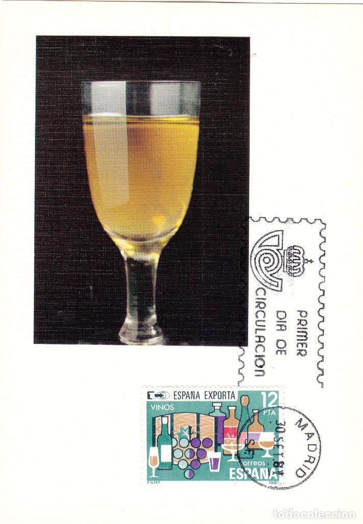Sellos: TARJETA POSTAL: 1981 MADRID. ESPA&Ntilde;A EXPORTA VINOS - Foto 1