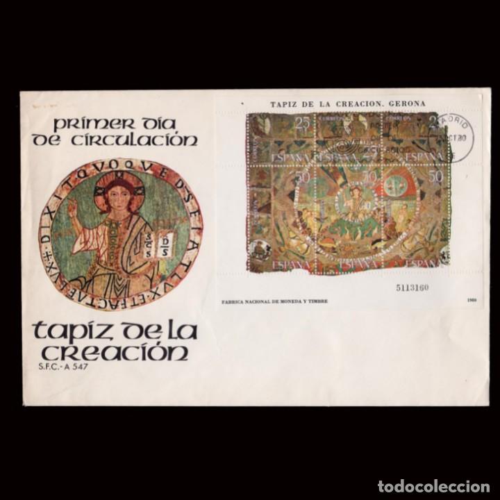Sellos: Espa&ntilde;a.1&ordm; D&iacute;a Circulaci&oacute;n.1980 Tapiz Creaci&oacute;n.Edifil 2591