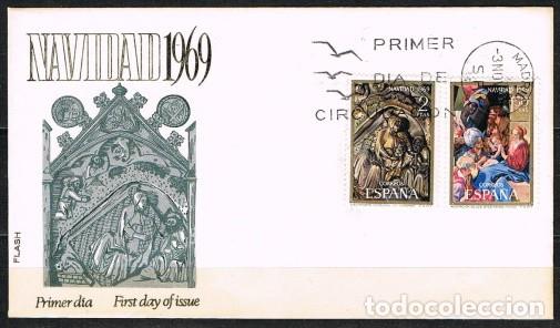 Sellos: [E0106] Espa&ntilde;a 1969, FDC Serie Navidad (NS) - Foto 1