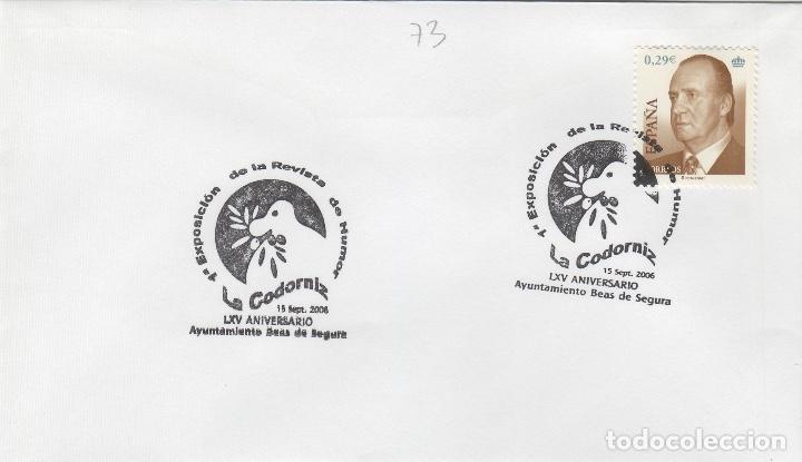 Sellos: 2006- BEAS DE SEGURA (JA&Eacute;N ) EXPOSICION DE LA REVISTA DE HUMOR LA CODORNIZ LXV . MATASELLO EN SOBRE