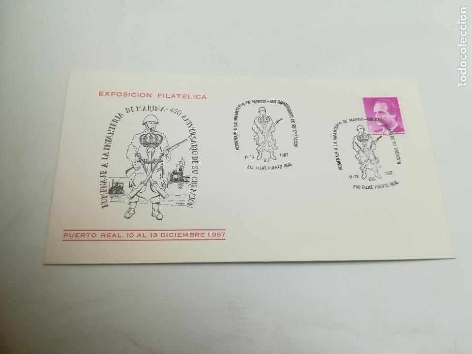 Selos: SOBRE CONMEMORATIVO. EXP FILATELICA. HOMENAJE A LA INFANTERIA DE MARINA. 450 ANIVERSARIO. 1987