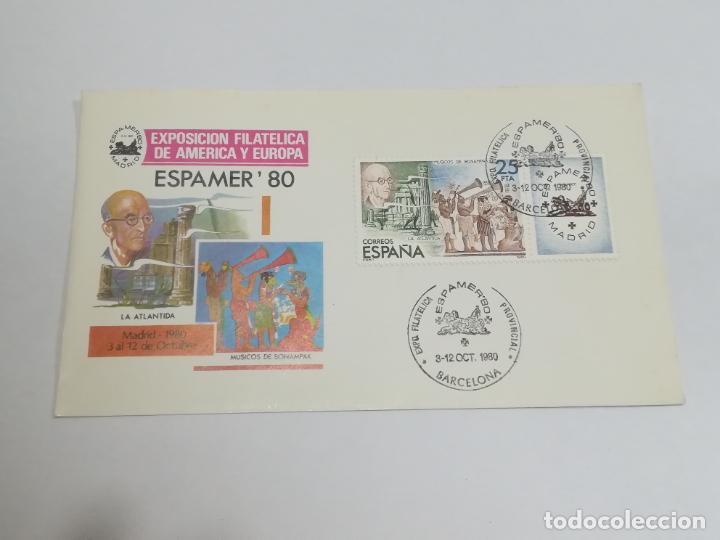 Sellos: SOBRE CONMEMORATIVO. EXPOSICION FILATELICA DE AMERICA Y EUROPA. ESPAMER'80