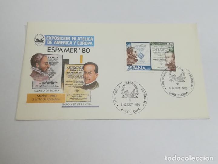 Sellos: SOBRE CONMEMORATIVO. EXPOSICION FILATELICA DE AMERICA Y EUROPA. ESPAMER'80
