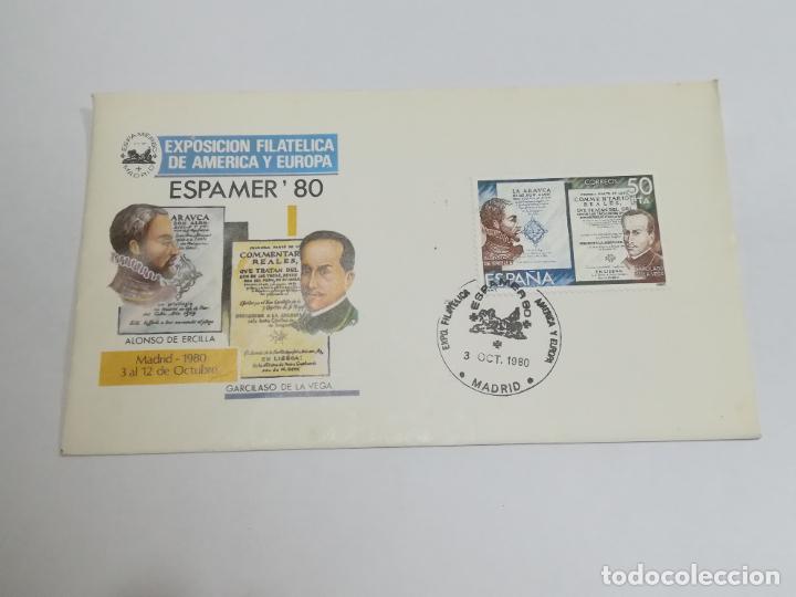 Sellos: SOBRE CONMEMORATIVO. EXPOSICION FILATELICA DE AMERICA Y EUROPA. ESPAMER'80
