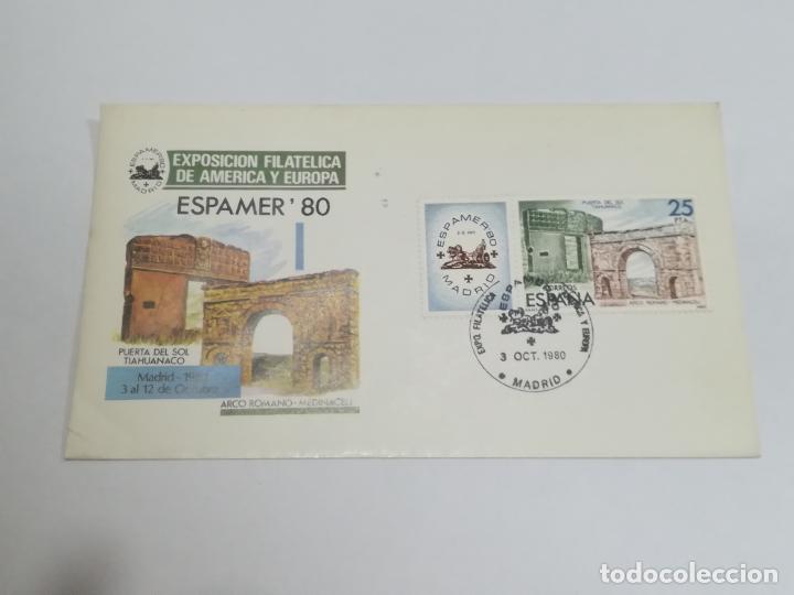 Sellos: SOBRE CONMEMORATIVO. EXPOSICION FILATELICA DE AMERICA Y EUROPA. ESPAMER'80