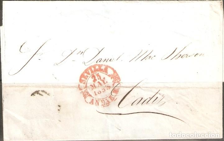 Sellos: HISTORIA POSTAL 1853 ENVUELTA A CADIZ - Foto 1