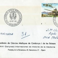 Sellos: 1980. BARCELONA. MATASELLOS. CONGRESO INTERNACIONAL HISTORIA DE LA MEDICINA. SALUD.