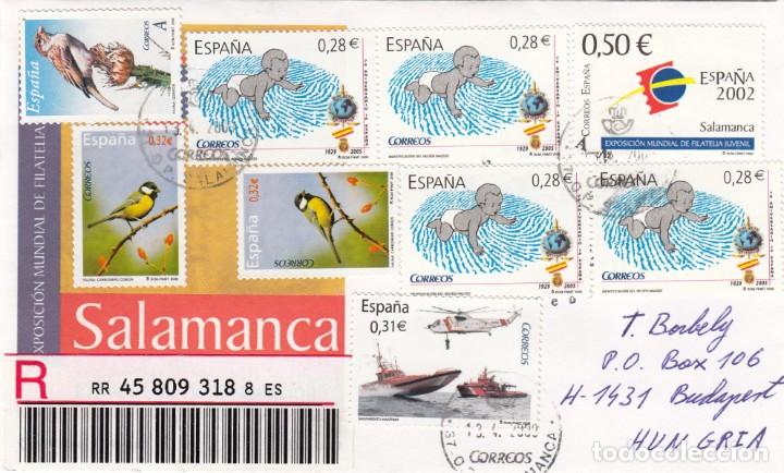 Sellos: SPD EXPOS. MUNDIAL FILATELIA SALAMANCA - CERTIFICADO DESTINO HUNGRIA