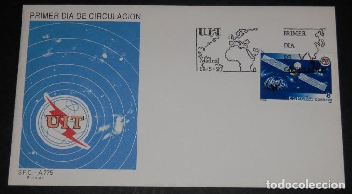 Sellos: SOBRE PRIMER DIA-U.I.T.-17-5-90 - Foto 1