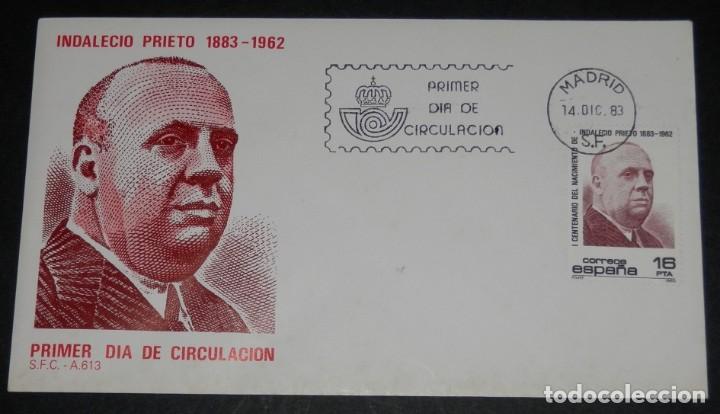 Sellos: SOBRE PRIMER DIA -INDALECIO PRIETO 1883-1962 - Foto 1