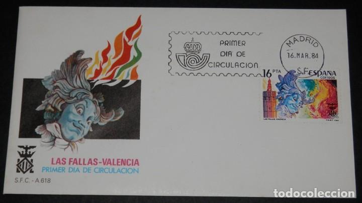 Sellos: SOBRE PRIMER DIA -LAS FALLAS-VALENCIA -16.MAR.84 - Foto 1