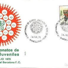 Sellos: DEPORTES TENIS DE MESA 21 CAMPEONATOS EUROPA, BARCELONA 1978. RARO MATASELLOS EN SOBRE ALFIL. RWR. Lote 336675838