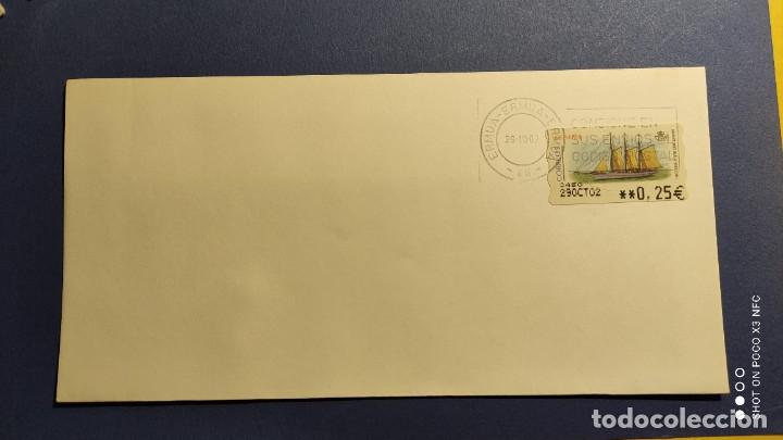 Timbres: SOBRE FRANQUEADO CON ETIQUETA ATMS - BARCOS VELEROS - 29 OCTUBRE 2002.