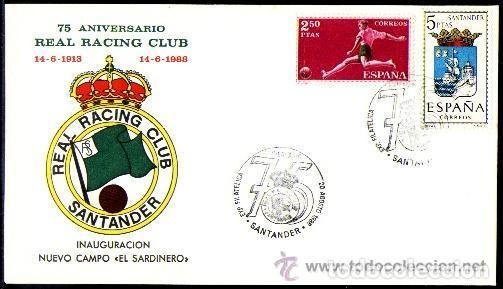 Sellos: 75 ANIVERSARIO REAL RACING CLUB SANTANDER