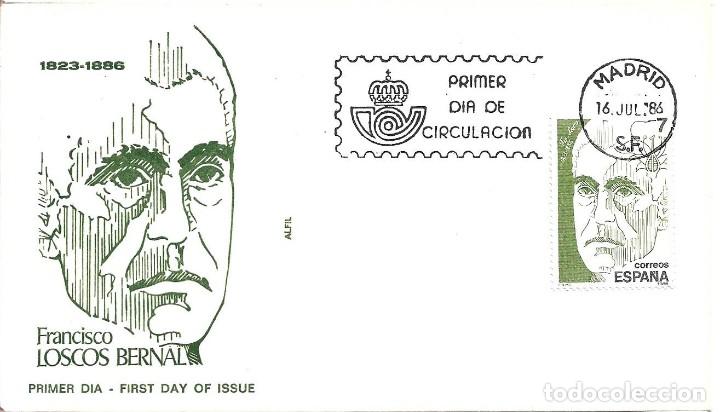 Sellos: FRANCISCO LOSCOS BERNAL PERSONAJES 1986 (EDIFIL 2853) EN SPD DE ALFIL MATASELLOS MADRID. RARO ASI