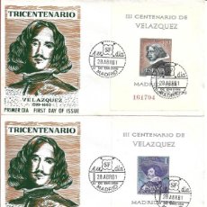 Sellos: PINTURA VELAZQUEZ III CENTENARIO 1961 (EDIFIL 1344/47) EN CUATRO SPD ALFIL HOJAS MISMO NUMERO. RARO.
