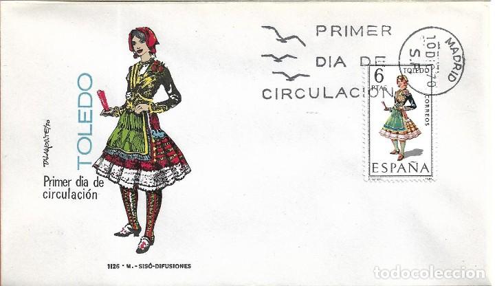 Sellos: TRAJE DE TOLEDO TRAJES TIPICOS ESPA&Ntilde;OLES 1970 (EDIFIL 1960) EN SOBRE PRIMER DIA SIN CIRCULAR MS RARO