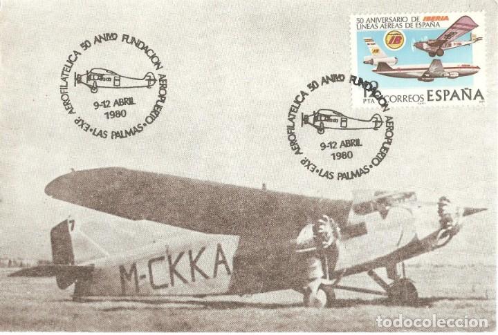 Sellos: 50 ANIVERSARIO AEROPUERTO DE LAS PALMAS 12-04-1980