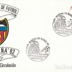 Sellos: EDIFIL 2661, COPA MUNDIAL DE FUTBOL ESPAÑA'82, PRIMER DIA VALENCIA 13-6-1982 SFC
