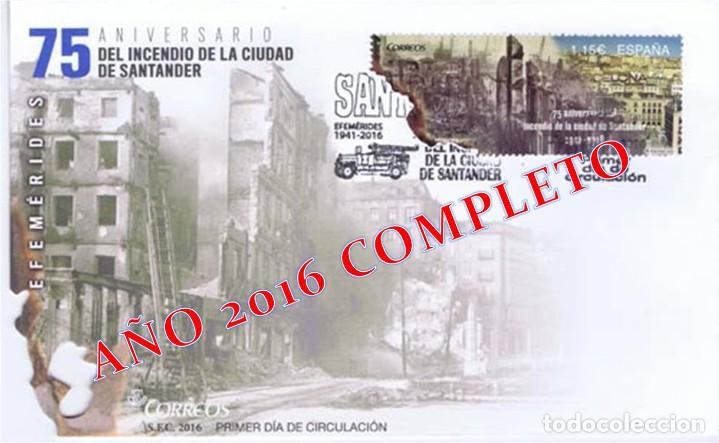 Sellos: Sobres de Primer D&iacute;a. Espa&ntilde;a 2016. A&Ntilde;O COMPLETO - Foto 1