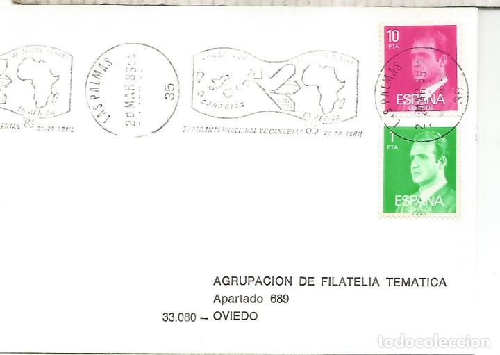 Sellos: ESPA&Ntilde;A 1985 MAT RODILLO LAS PALMAS FERIA DE CANARIAS - Foto 1