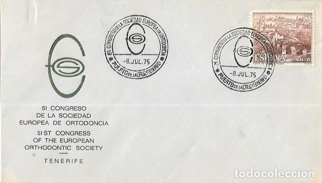 Sellos: MEDICINA ORTODONCIA 51 CONGRESO PUERTO DE LA CRUZ (CANARIAS) 1975 MATASELLOS EN RARO SOBRE ILUSTRADO