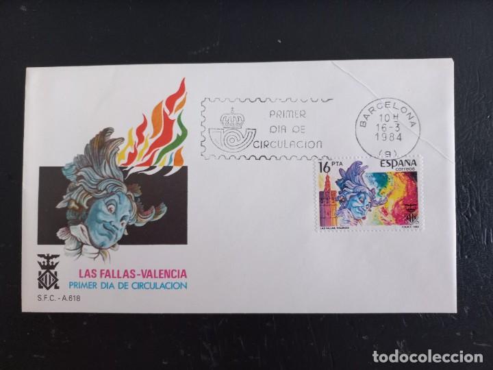 Sellos: sobre primer dia de circulaci&oacute;n LAS FALLAS-VALENCIA, 1984 - Foto 1