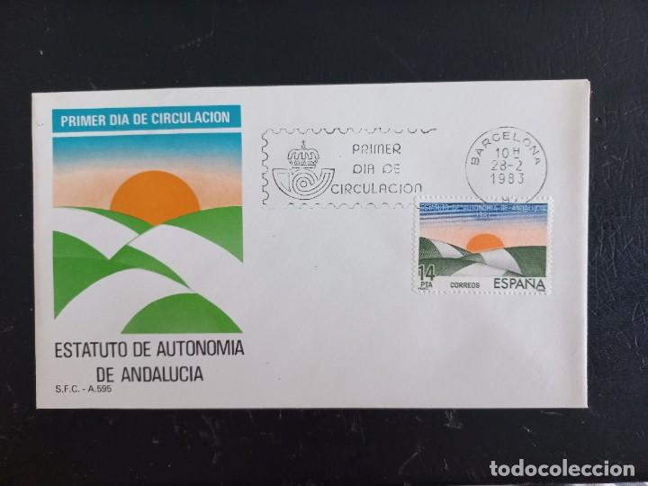 Stamps: sobre primer dia de circulaci&oacute;n ESTATUTO DE AUTONOMIA DE ANDALUCIA, 1983